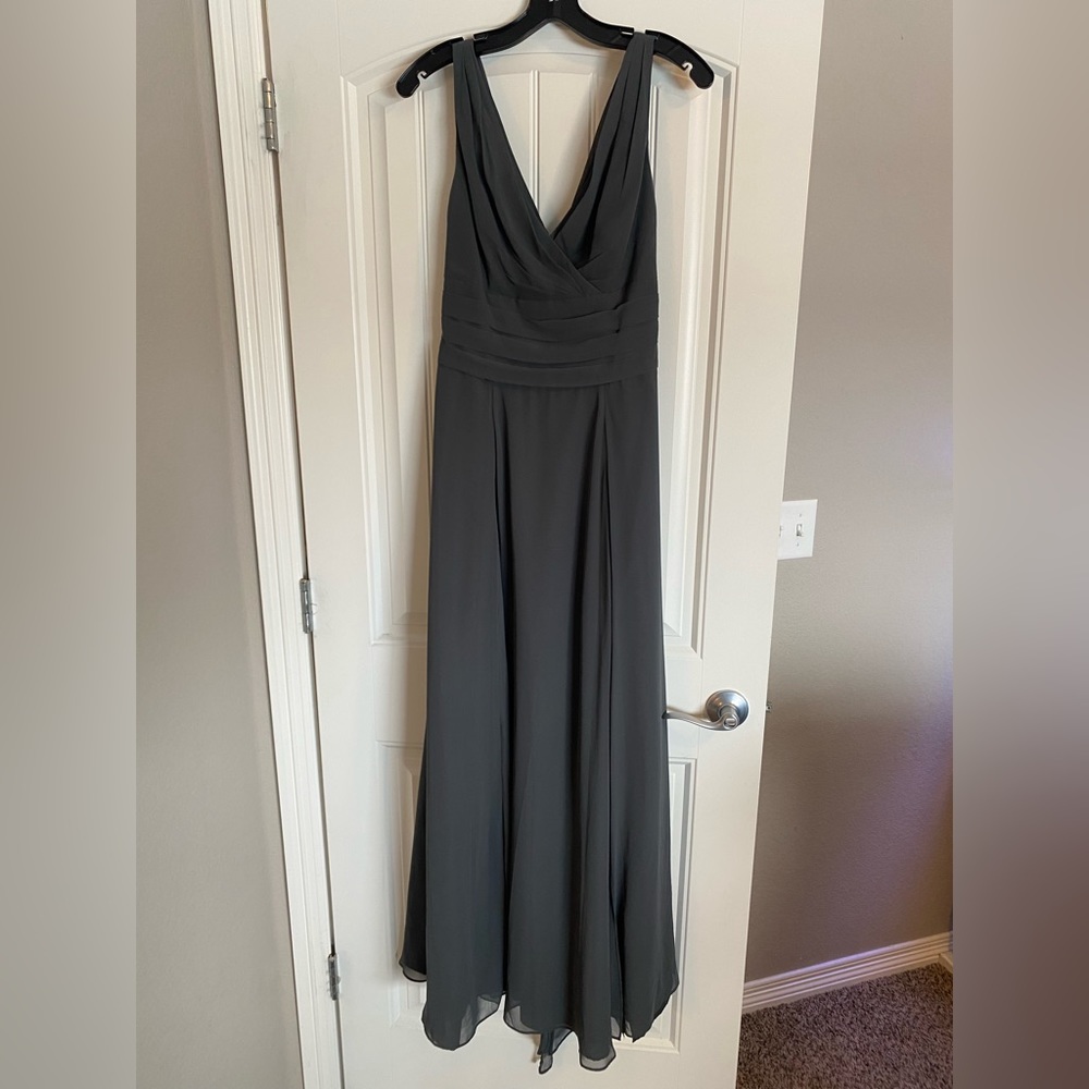 David’s Bridal Graphite Bridesmaid Dress